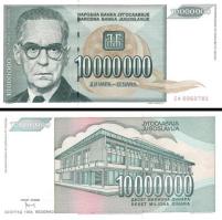 *10 000 000 Dinárov Juhoslávia 1993, P122 UNC - Kliknutím na obrázok zatvorte -